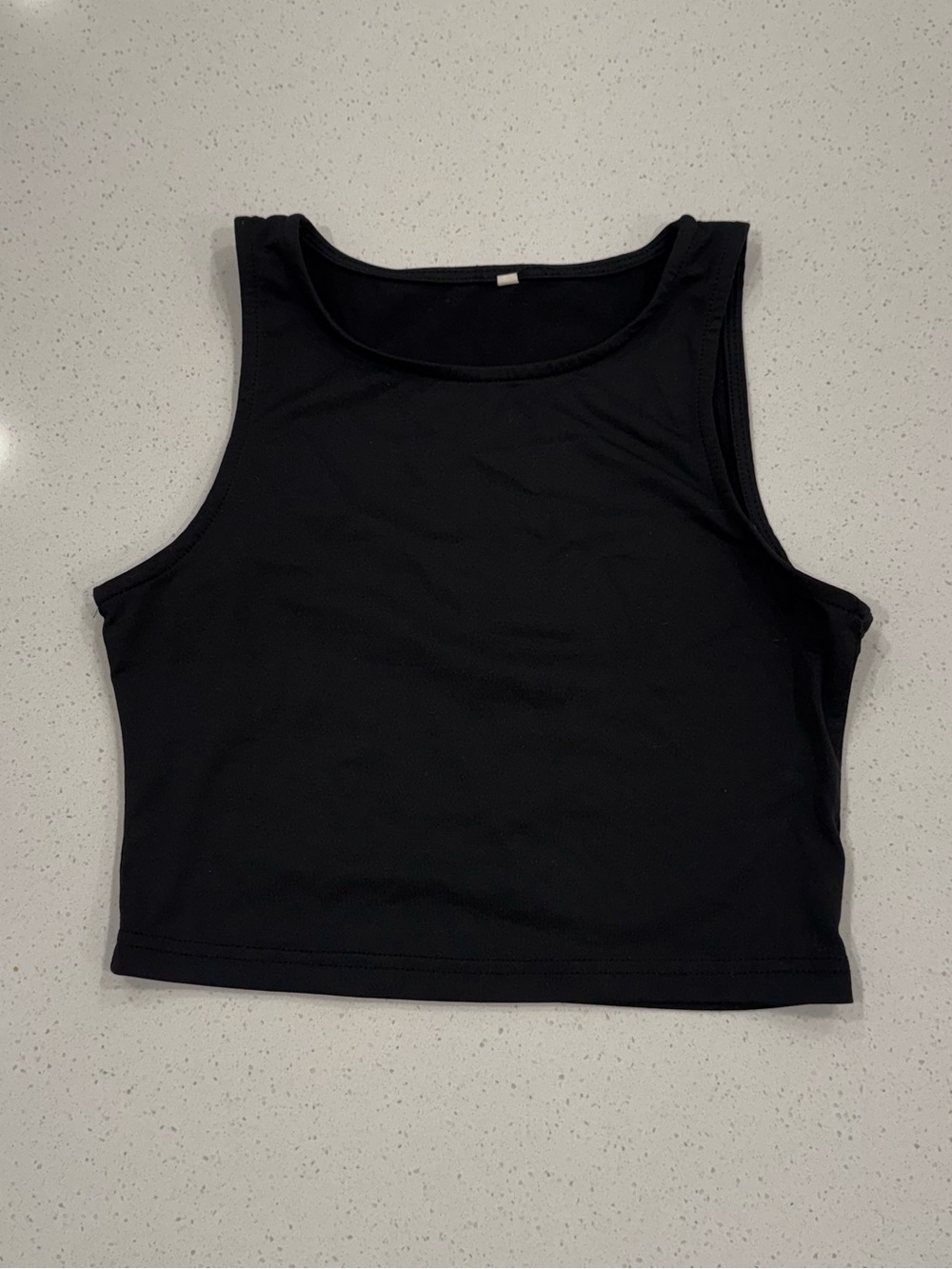 Women’s Athletic Works Black High-Neck Cropped Tank Top Activewear - Size Small